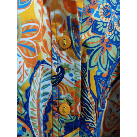 Tyler Boe Ziva Paisley Belted Shirtdres Half Placket Classic Collar - Picture 11 of 14